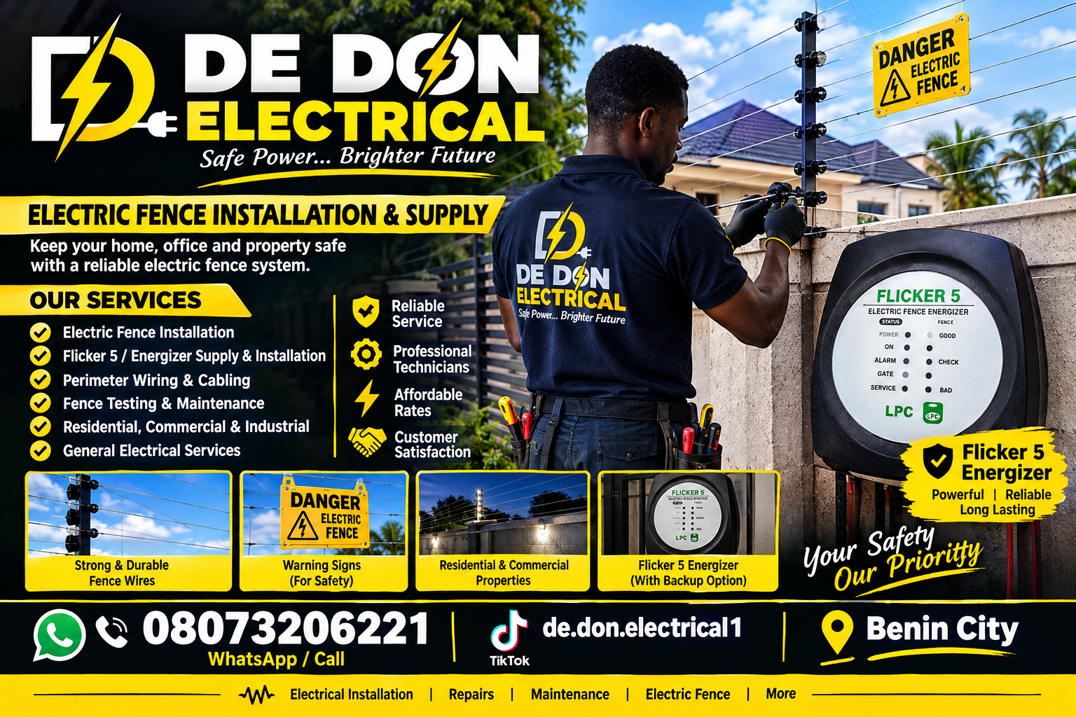 Electric fence installation promotional banner